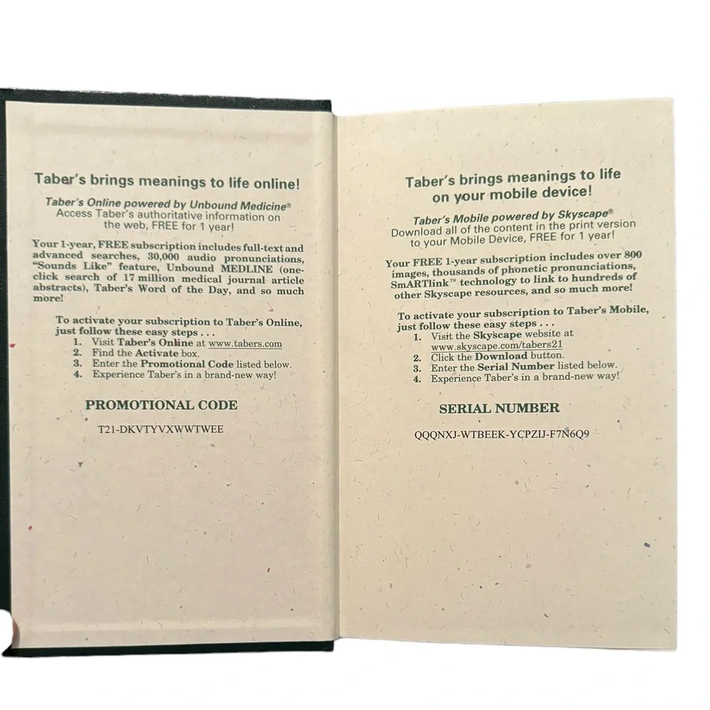 (Book) “Taber’s Cyclopedic Medical Dictionary.” Twenty-First Edition. F.A. Davis